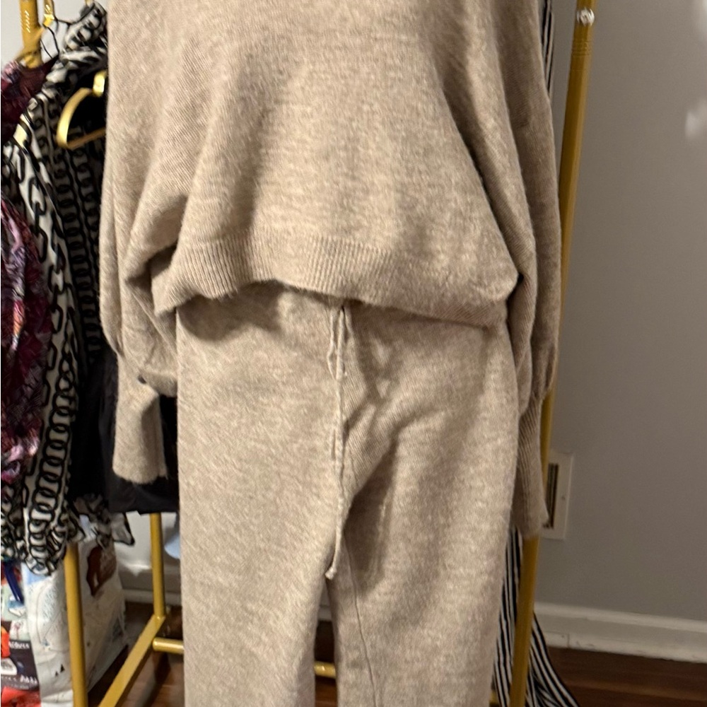Cozy Tan Women's Sweater Lounge set